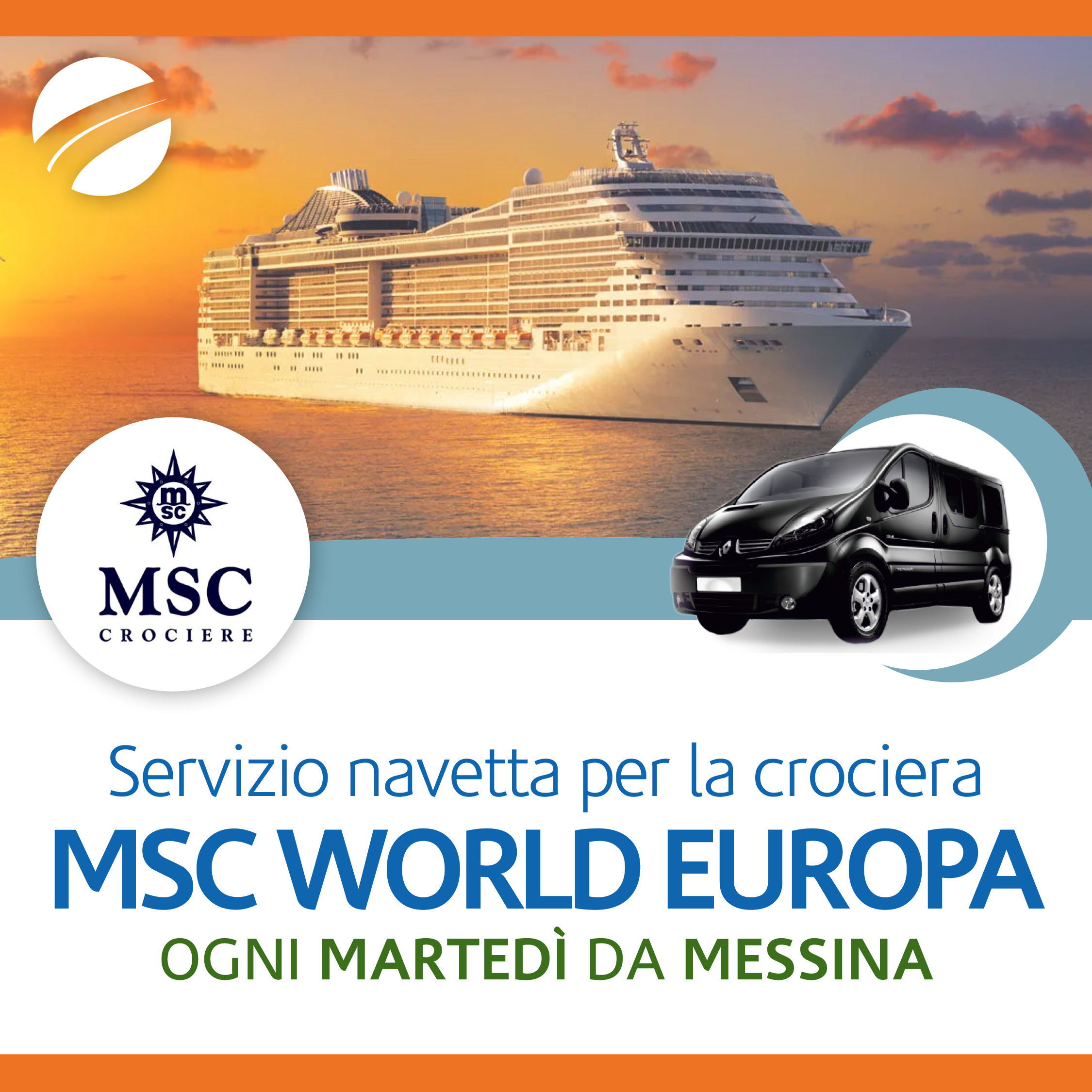 MSC WORLD EUROPA - Servizio Navetta per porto di Messina