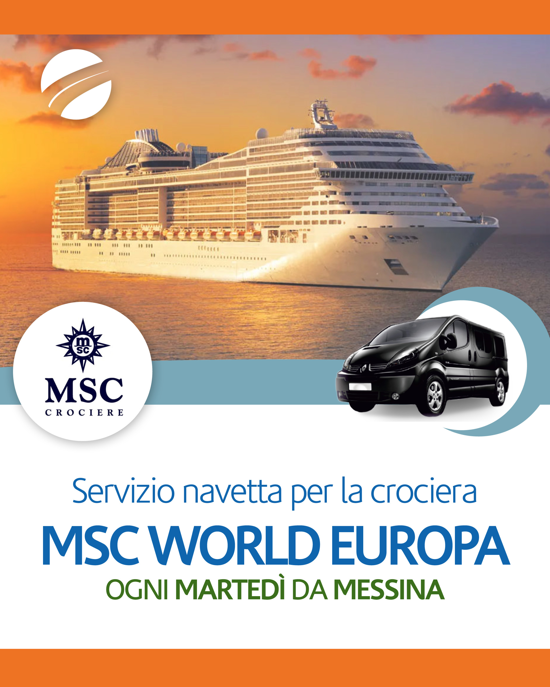 MSC WORLD EUROPA - Servizio Navetta per porto di Messina