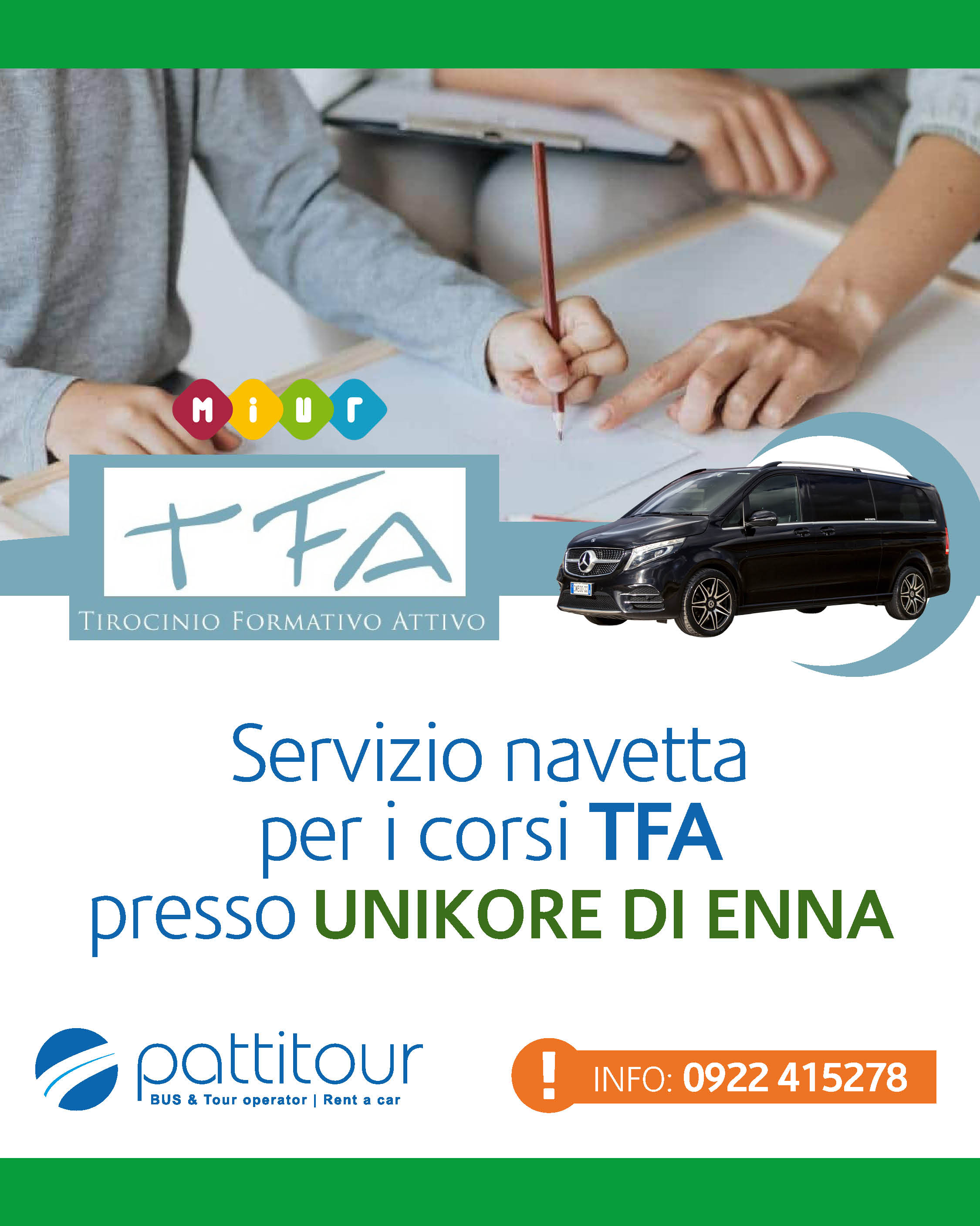 Servizio navetta per i corsi TFA - UNIKORE di Enna