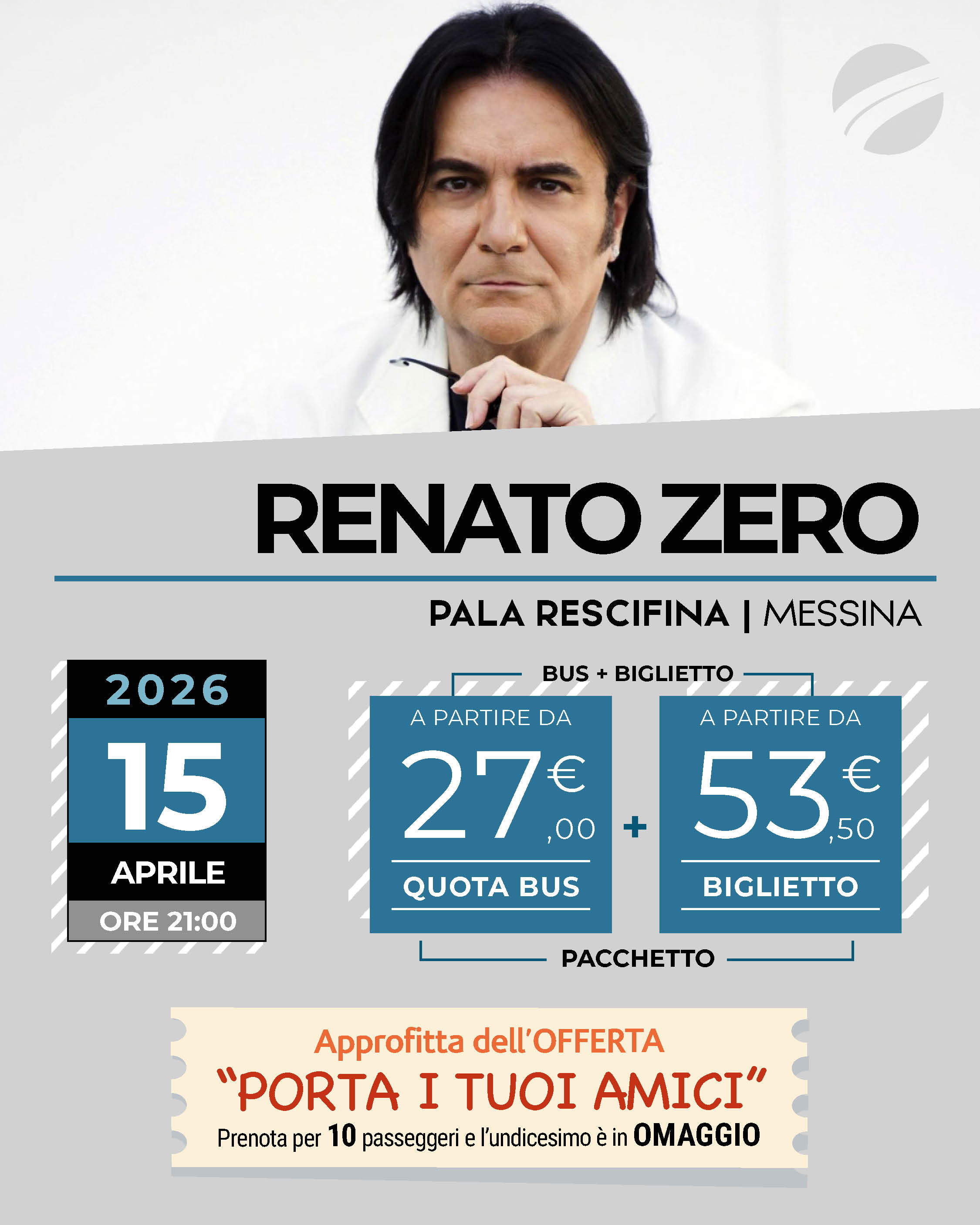 RENATO ZERO - MESSINA - 15 aprile 2026
