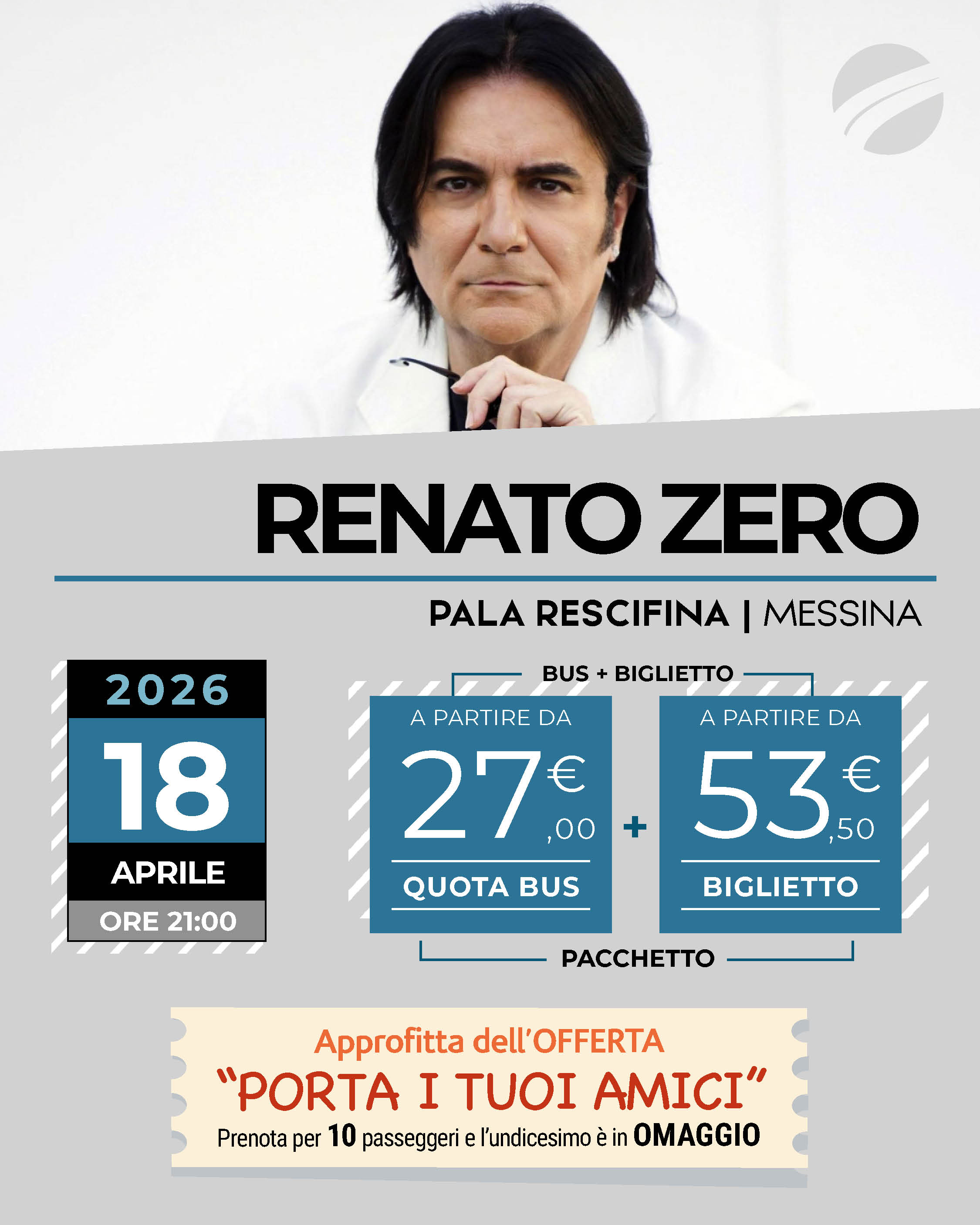 RENATO ZERO - MESSINA - 18 aprile 2026
