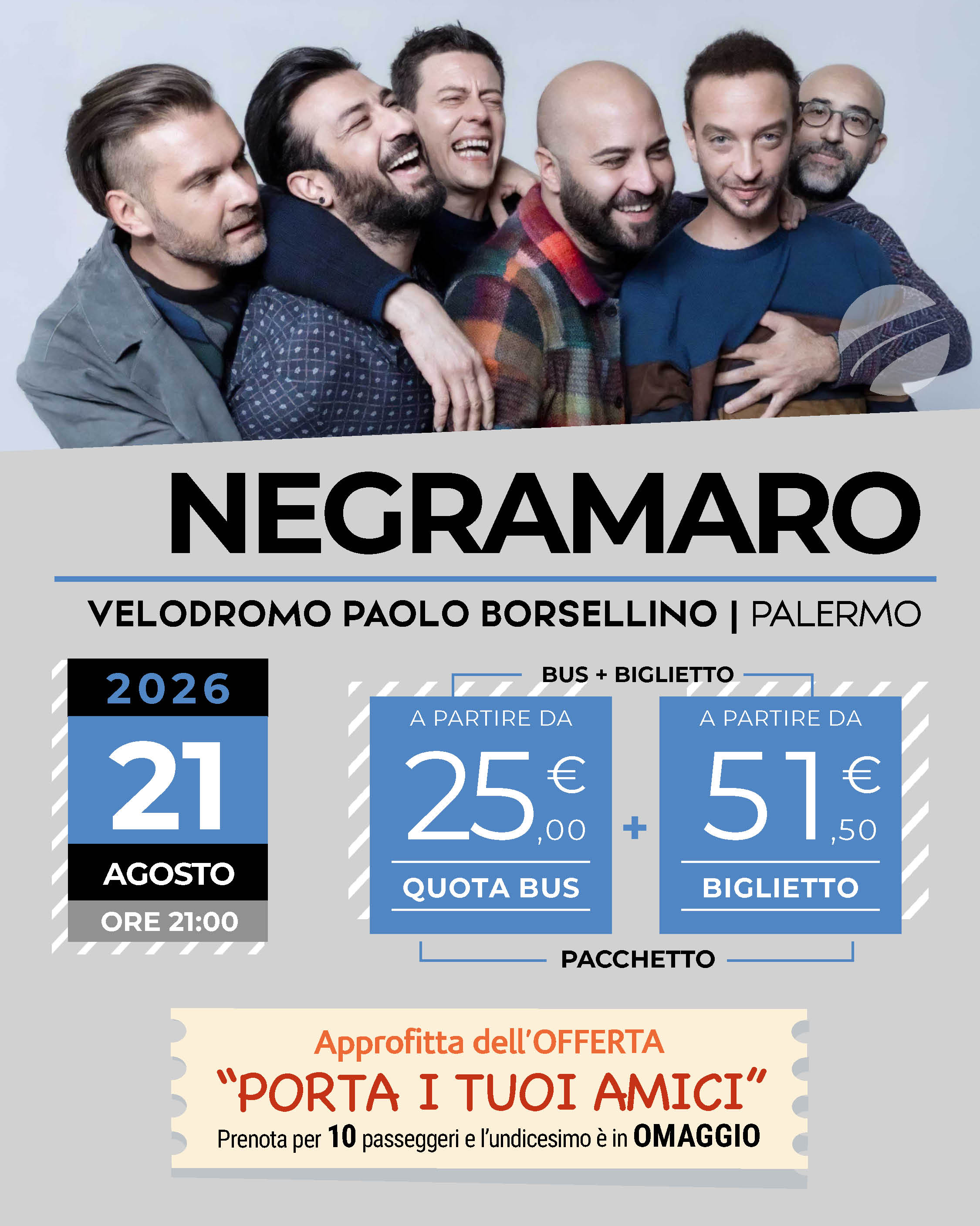 NEGRAMARO - PALERMO - 21 AGOSTO 2026